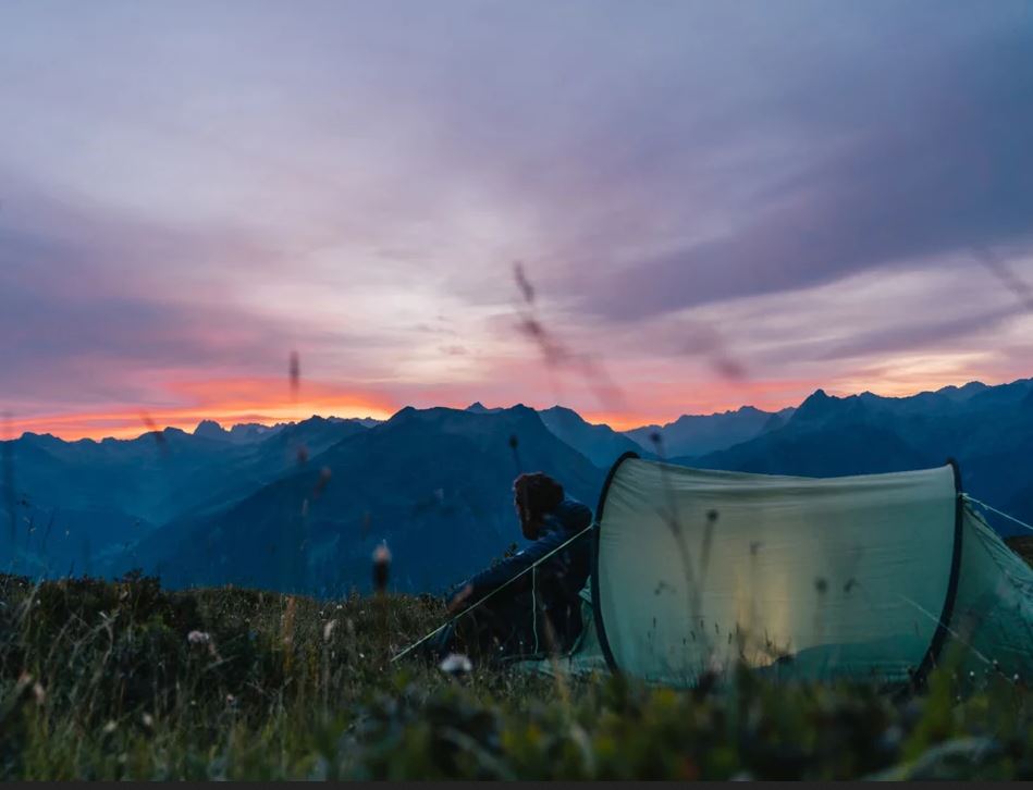 sonnenuntergang am berg